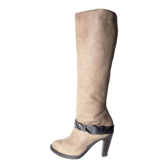 COLE HAAN Tantivy Tall Brown Leather Heeled Boot Size 7B - Picture 7 of 9